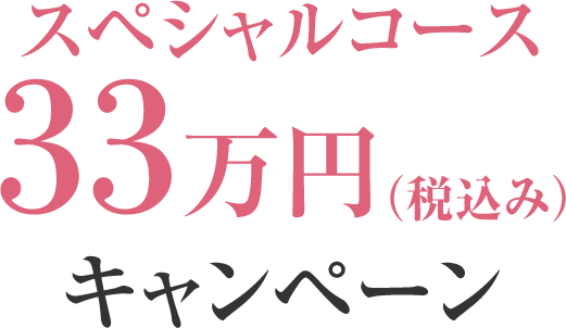 スペシャルコース33万円（税込み）キャンペーン