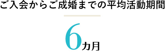 ご入会からご成婚までの平均活動期間 6か月