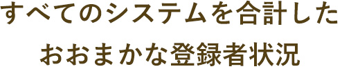 すべてのシステムを合計したおおまかな登録者状況