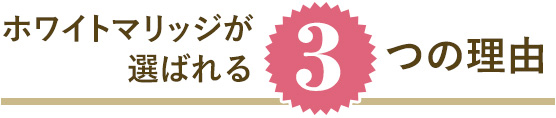 ホワイトマリッジが選ばれる3つの理由